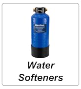 Water Softeners. Blue 8000 grain portable RV water softener.