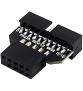 WLGQ USB 2.0 9PIN Female to 19PIN Male Adapter, Black, Computer Connector Converter for Motherboa...