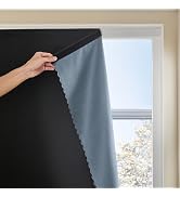 Autohesion Curtains for Windows,Bedroom Blackout Curtains for - Thermal Lnsulated No Drill Curtai...