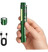 SHiLiPAi Mini Rechargeable COB Flashlight Pen Light with Work Light - Dual Magnetic Base &amp; Clip f...