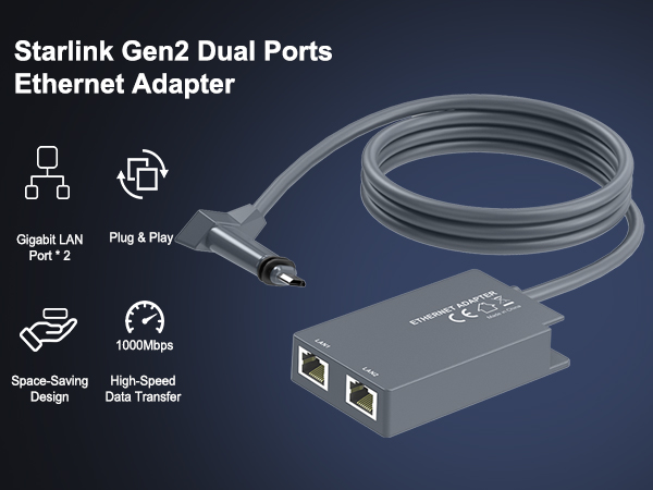 Multi Ports Starlink Ethernet Adapter for Starlink Gen 2