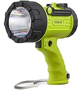YIERBLUE Rechargeable Spotlight with 10000 Lumen LED, IP67 Waterproof Handheld Flashlight Searchl...