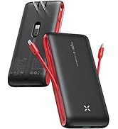 VIYISI Portable Charger with Built-in Cables and AC Wall Plug, 22.5W Fast Charging Phone Charger,...