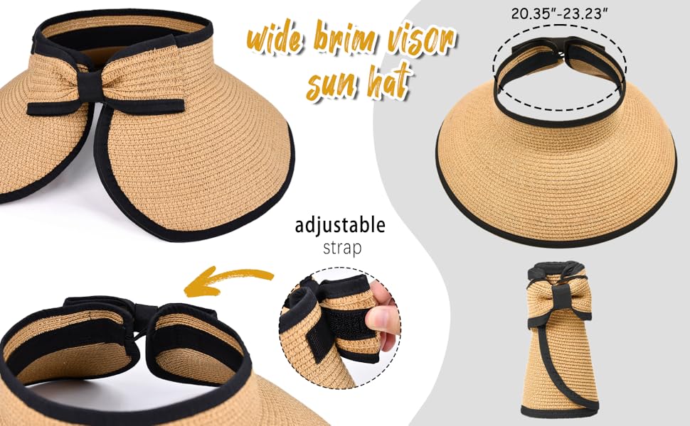 wide brim visor sun hat