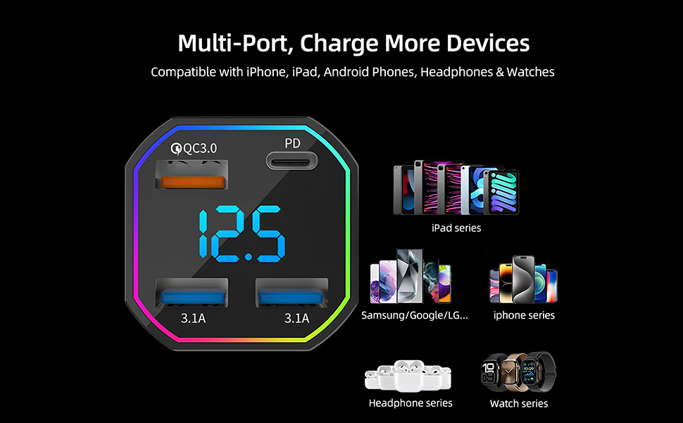 multi prot usb car charger