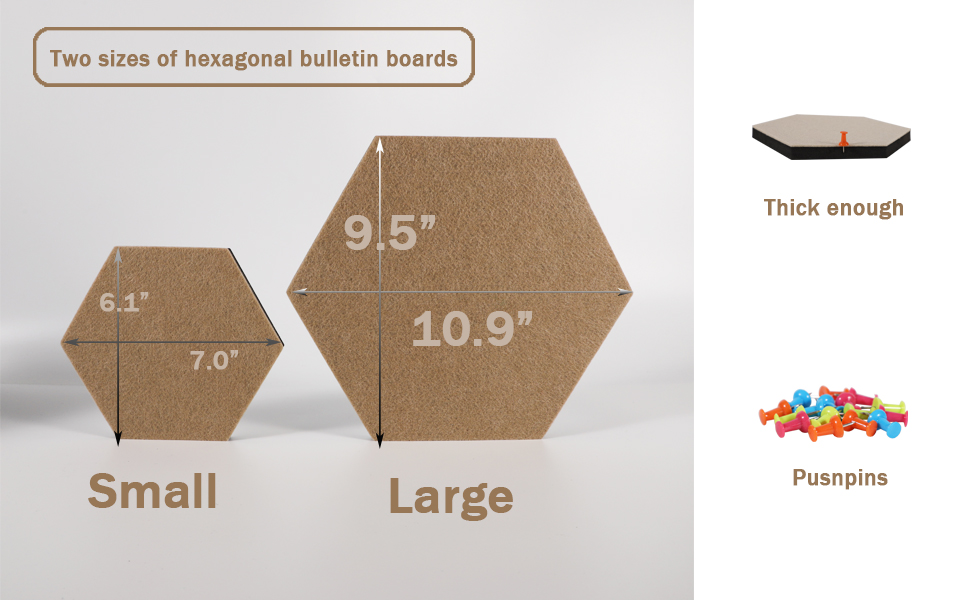 hexagon felt bulletin pin cork board large colorful wall tile office classroom