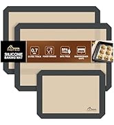HOTEC Silicone Baking Mats 3 Pack – Thickened Non-Stick Reusable Silicone Baking Sheets for Oven ...