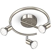 Ascher 3 Lights Spiral LED Track Lighting Kit, Flexibly Rotatable Light Heads, Matt Nickel Finish...