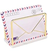 Jeasor Modern Mail Holder for Home Office, Metal Letter Organizer Sorter for Desk, Cutout Mail En...