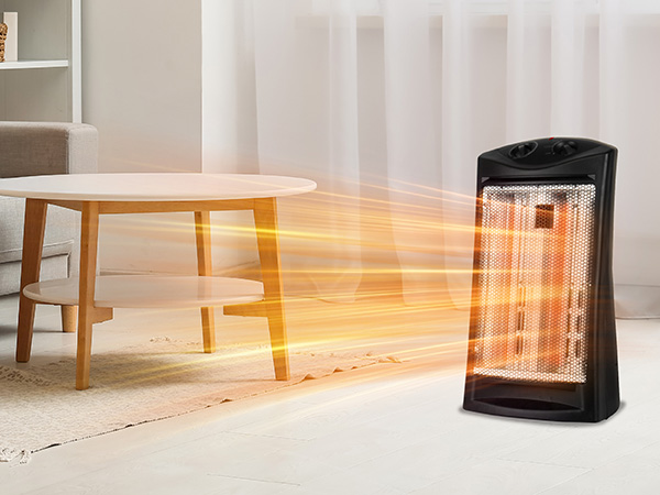 BLACK+DECKER Infrared Radiant Quartz Tower Heater, 1500W Space Heater with Adjustable Thermostat