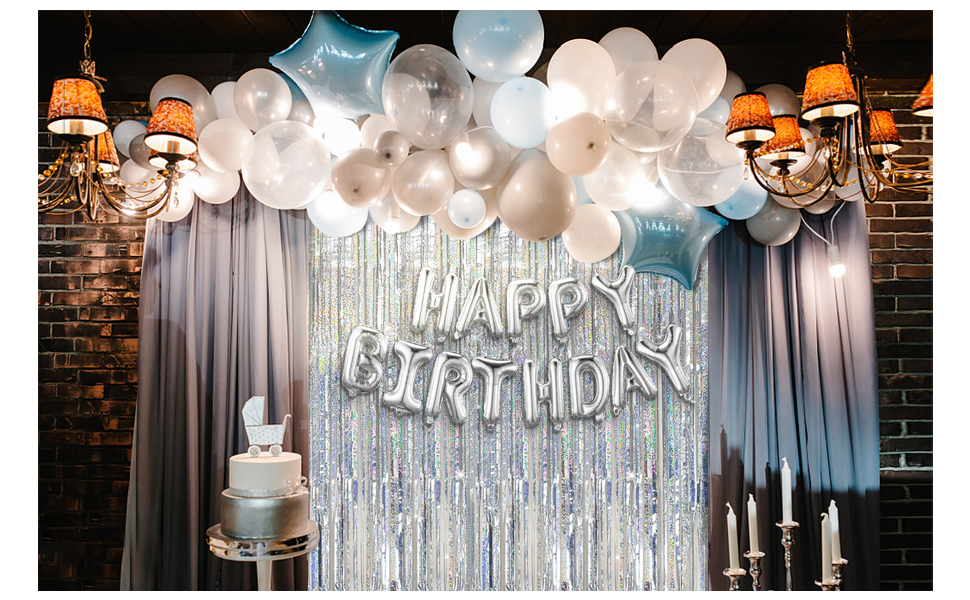 silver tinsel backdrop birthday party decorations party streamers backdrop foil fringe curtain