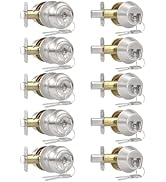 AEEKEL Exterior Door Knob with Key for Front Door Lock Set, 5 Pack Keyed Alike Entry Door Knob an...