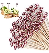 [50 PCS] Football Cocktail Picks Party Decorations - 4.7 inch Cocktail Toothpicks for Appetizers,...