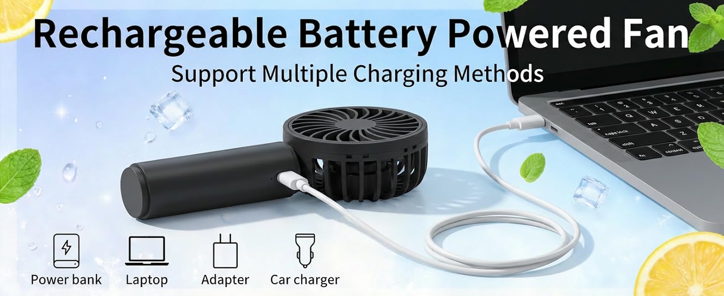 quiet personal desk fan small battery operated fan for office work sleep low noise cooling device