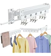 ZOFGENOW Clothes Drying Rack Wall Mounted, Retractable &amp; Collapsible(Tri-Fold) Space-Saving Folda...