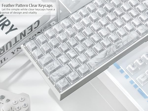 Clear Keycaps,Shine-Through Keycap,Jelly Keycap Cherry Profile Keycaps for Mechanical Keyboard