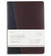 M&amp;G Lined Journal Notebook 230 Pages, Large B5 Leather Hardcover Notebooks, 7in x 10in Diary Rule...