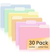 SUNEE File Folders, 30 Pack Manilla Folders 8.5 x 11, Colored File Folders Home Office School Sup...