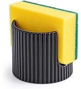 Hoilse Ceramic Sponge Holder for Kitchen Sink, Quick Dry Sink Caddy Organizer with Non-Slip Base,...