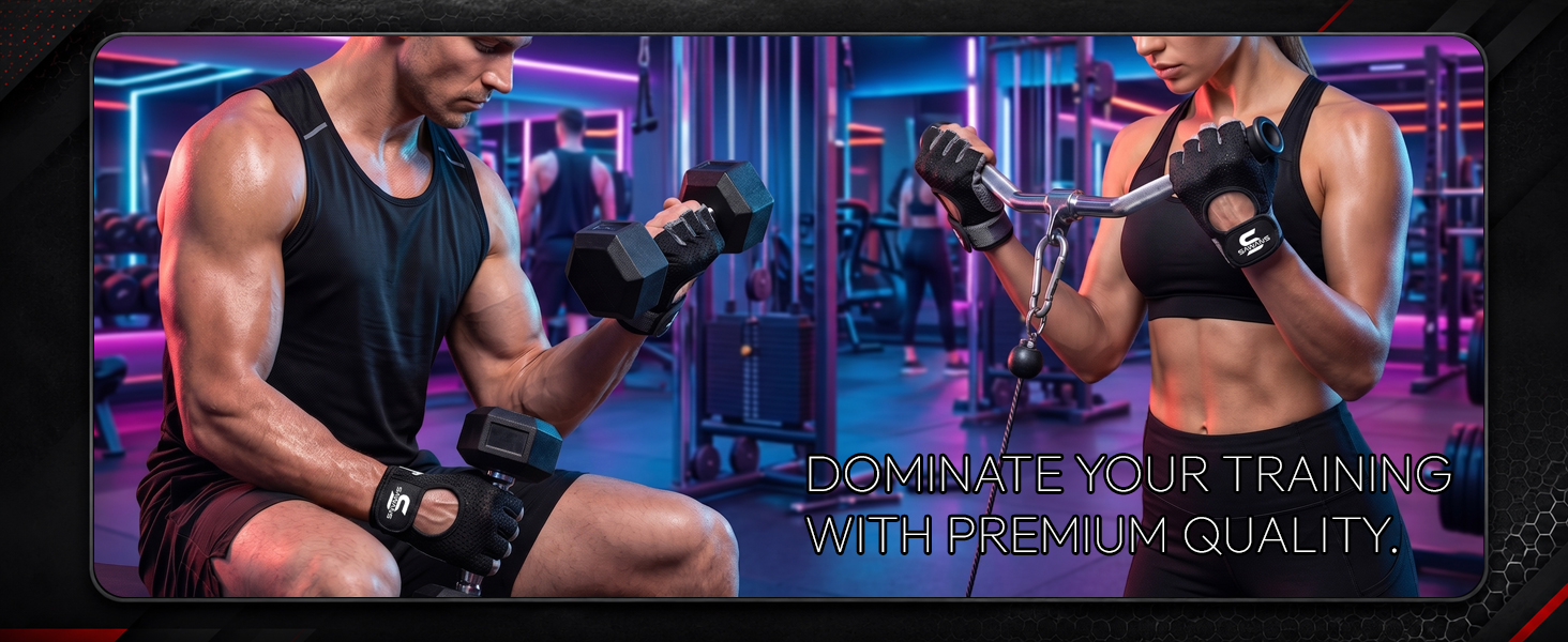 Two shirtless men performing dumbbell exercises indoors under blue neon lighting, demonstrating strength training movements.