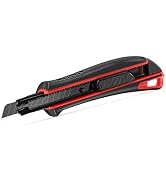 HAUTMEC 9mm Precision Utility Knife, Soft Grip Snap-off Box Cutter, Retractable 9mm Multi-Purpose...