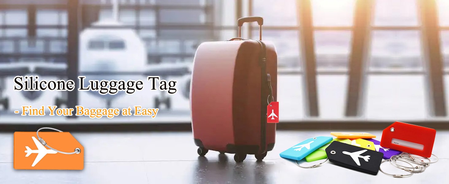 Silicone Luggage Tag for Suitcases, TSA Approved, Privacy Protection Travel Essentials Bag Tags