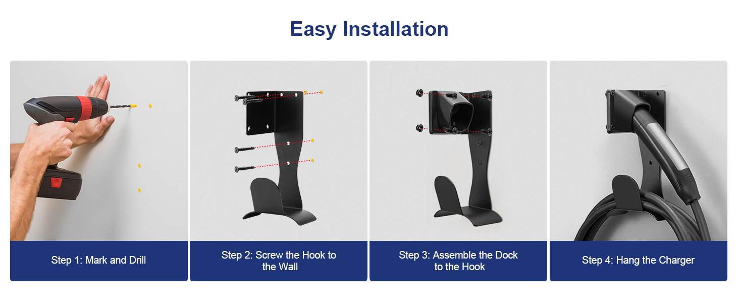tesla nacs charger cable cord holder wall mount connector holster dock X Y 3 S gen 3 accessory