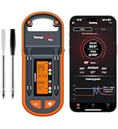 ThermoPro TempSpike Plus 600ft Wireless Meat Thermometer with 2 Color-Coded Probes, Bluetooth Mea...