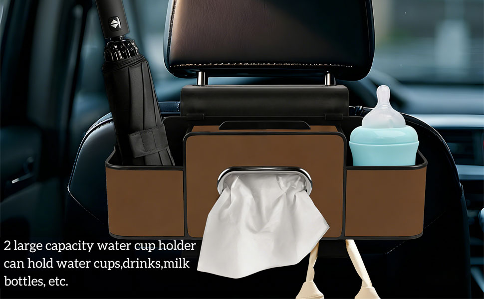 Car Back Seat Organizer with 2 Drink Cup Holder
