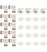 BTF-LIGHTING 10 Sets 3PIN 10mm 0.39in Width Right Angle L Shape Solderless Corner Connector for W...
