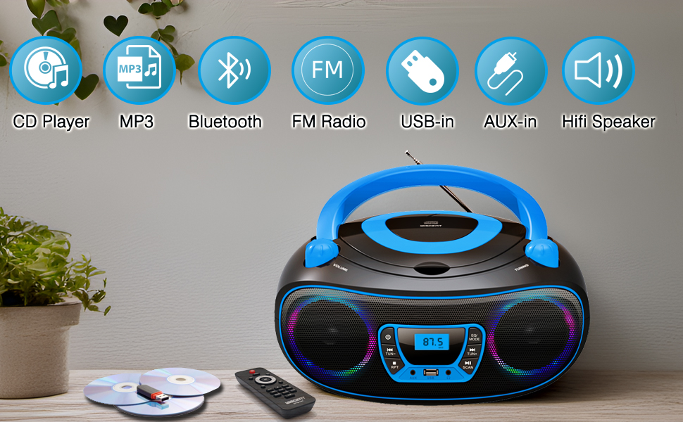 portalbe radio cd player boombox