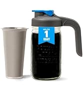 County Line Kitchen Cold Brew Coffee Maker, Mason Jar Pitcher - Heavy Duty Soda Lime Glass w/Stai...