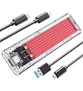 ORICO M.2 NVMe SSD Enclosure, USB 3.2 Gen 2 (10 Gbps), Transparent External Solid State Drive Ada...