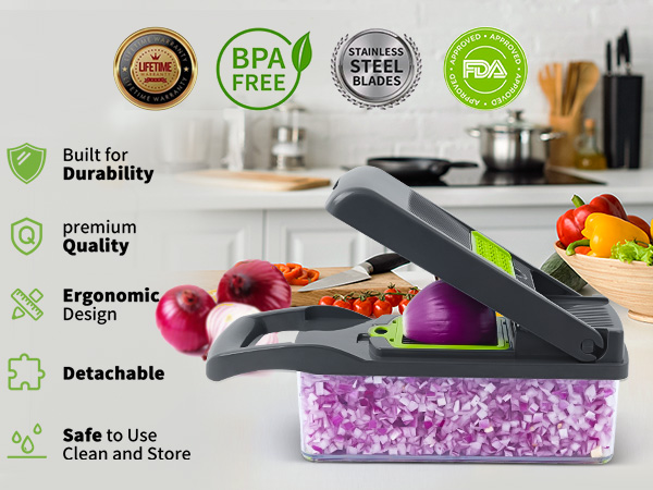 Vegetable Chopper, Pro Onion Chopper,Food Chopper, Kitchen Vegetable Slicer Dicer