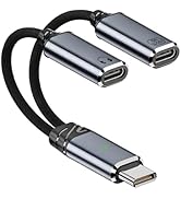 AWINLI USB C Audio and Charge Splitter,Dual USB C Audio and Charge Adapter 100W Fast Charging for...