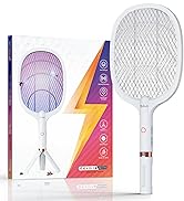 YsChois Electric Fly Swatter Racket, Rechargeable Fly Zapper - 4000 Volt, Exclusive 2-in-1 Bug Za...