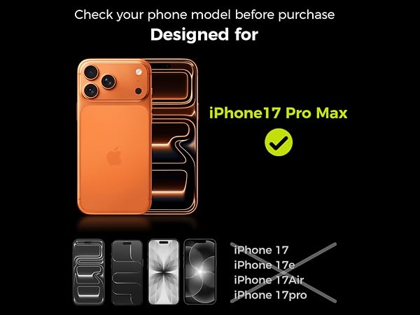 3 Pack Designed for iPhone 17 pro max Screen Protector with Installation Frame