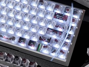 Clear Keycaps, Shine-Through Keycaps, Jelly Keycaps Cherry Profile Keycaps for Mechanical Keyboard