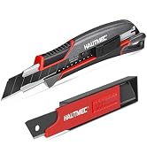 HAUTMEC Heavy Duty Utility Knife Box Cutter 18mm In Alluminum Alloy Shell, with Extra Ultra Sharp...
