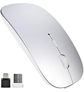 SUNGI Bluetooth Wireless Rechargeable Mouse Dual Mode(Bluetooth5.2+USB),Silent mice with USB-C to...