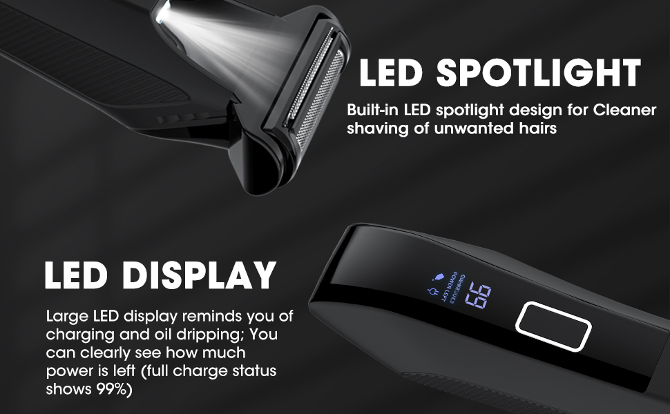 Body Hair Trimmer for Men Ball Trimmer Electric Groin Hair Trimmer Waterproof Pubic Hair Trimmer