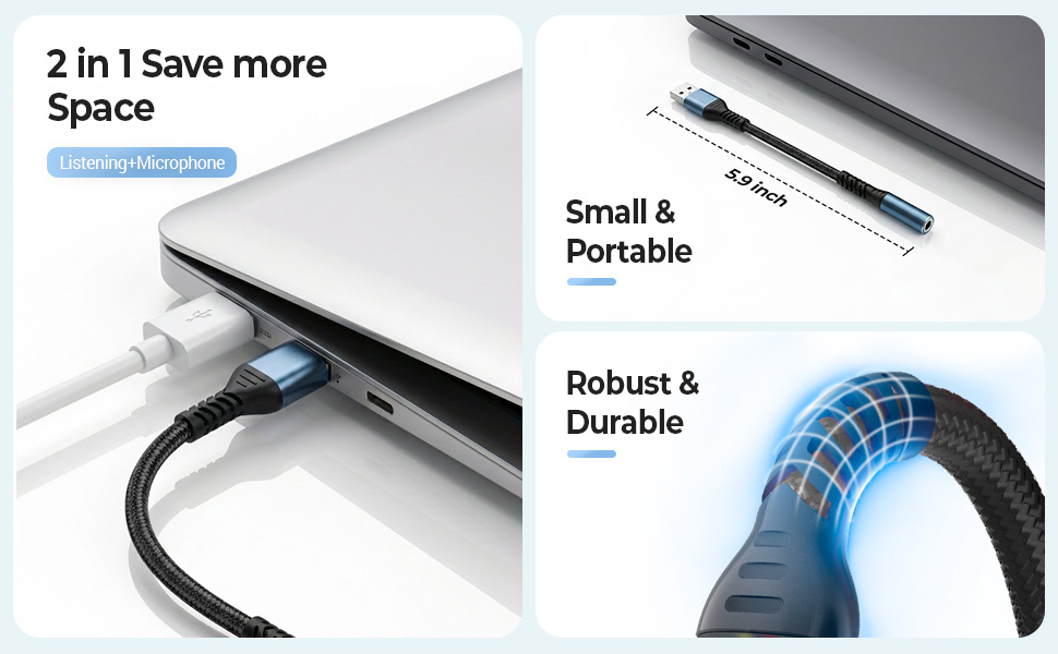 USB to 3.5mm Jack Audio Adapter