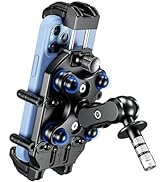 BRCOVAN Motorcycle Fork Stem Phone Mount with Vibration Dampener & High-Speed Secure Lock, Anti-T...