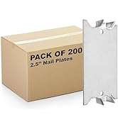 (200 Pack) Airmont Products AP-12061, Safety Nail Plate for Wood Studs 16-Gauge Steel, 1.5 x 2.5 ...
