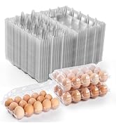 AYAYGD 55 Pack Clear Egg Cartons Cheap Bulk,Plastic Egg Carton Bulk 15 Count,Reusable Egg Holder,...