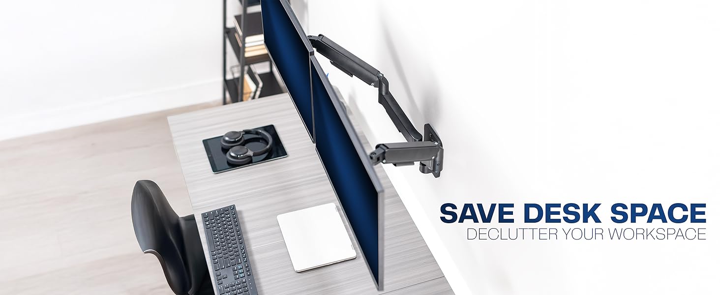 Mount your monitor on the wall and free up desk space.