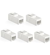 Awishwell CAT6 RJ45 Keystone Jack (5 Pack) Inline Coupler, Cat6 RJ45 Keystone Coupler, Ethernet C...