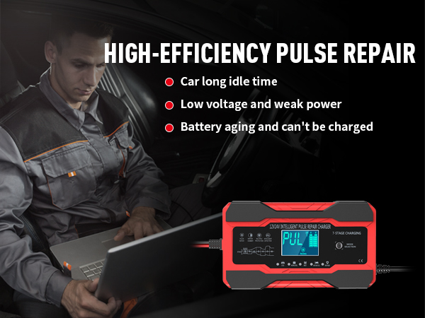 12V and 24V Fully-Automatic Smart Car Battery Charger