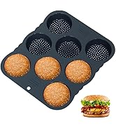 Obsoorth Hamburger Bun Pan,Nonstick &amp; Heat Resistant Hamburger Bun Mold,8 Cavity Silicone Hamburg...