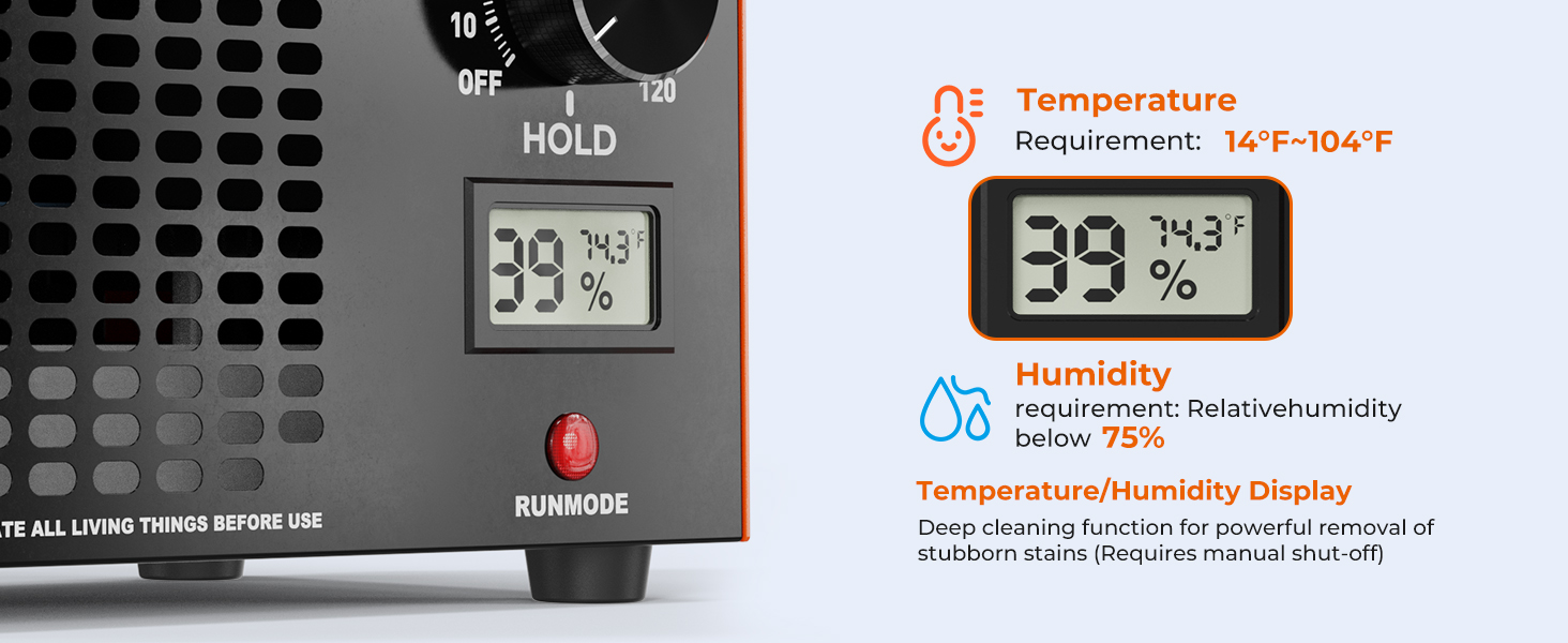 Ozone Generator 160,000mg/H with Temp/Humidity Display